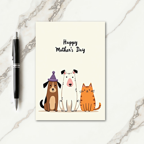 Happy Mothers Day Animal Card