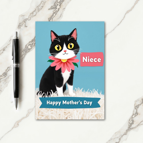 Happy Mothers Day Cat Niece Card