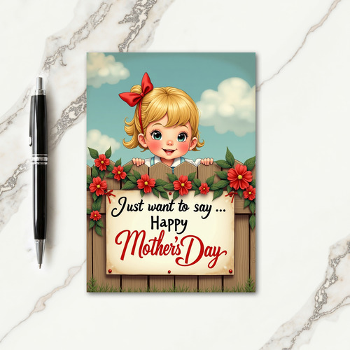 Happy Mothers Day Cute Kid Card