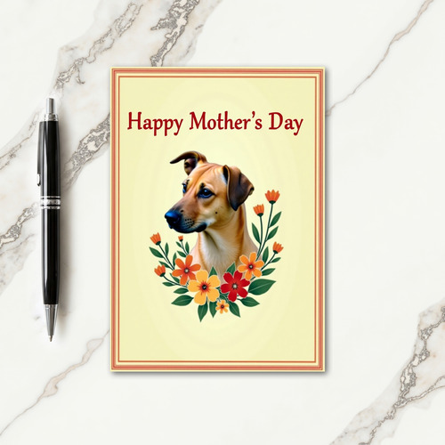 Happy Mothers Day Dog Art Card