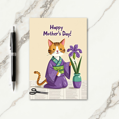 Happy Mothers Day Feline Card