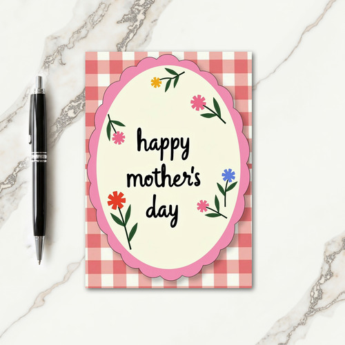 Happy Mothers Day Floral Oval Card