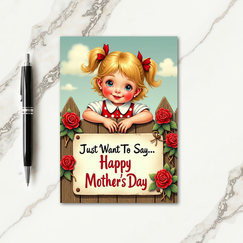Happy Mothers Day Girl Scene Card