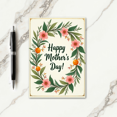 Happy Mothers Day Wreath Card