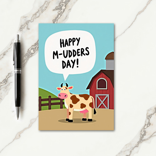 Happy Mudders Day Funny Cow Card