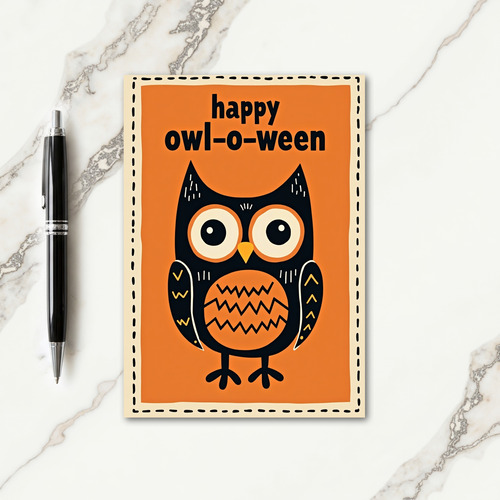 Happy Owl Halloween Card