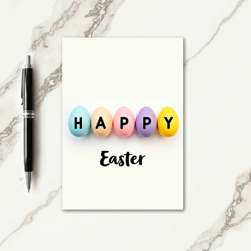 Happy Pastel Easter Egg Card