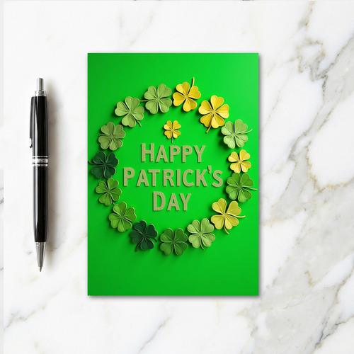 Happy Patricks Day Clover Card