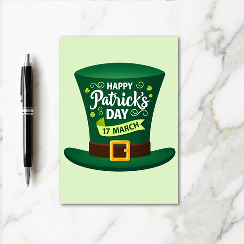 Happy Patricks Day Top Hat Card