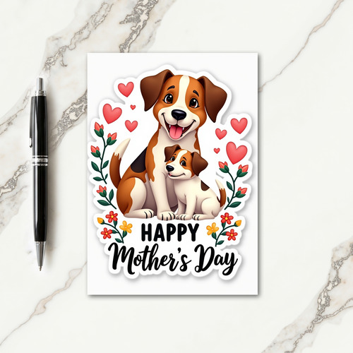 Happy Puppy Love Mothers Day Card