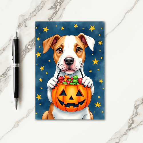 Happy Puppy Pumpkin Card