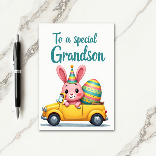 Happy Rabbit Auto Egg Greeting Card