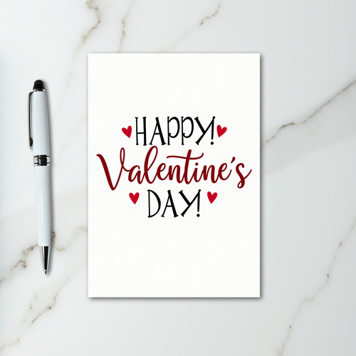 Happy Red Hearts Valentine Day Card