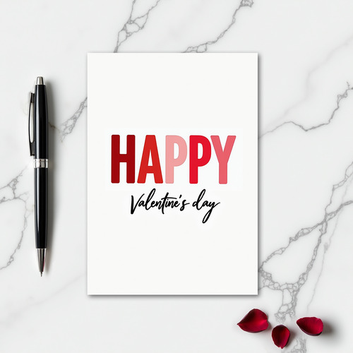 Happy Red Pink Valentines Card