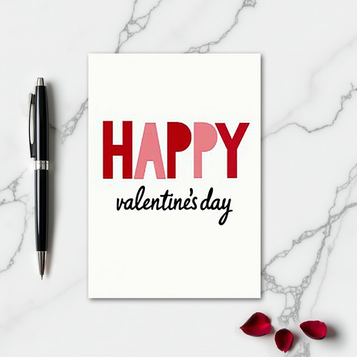 Happy Red Pink Valentines Day Card