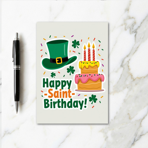 Happy Saint Birthday Fun Card
