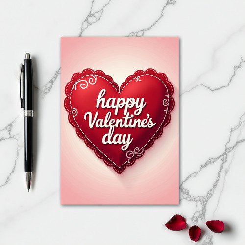 Happy Scalloped Valentines Day Card