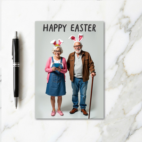 Happy Senior Couple Greeting Card