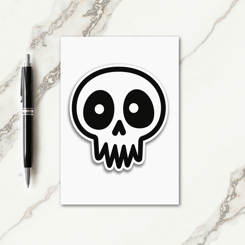Happy Skull Outline Card