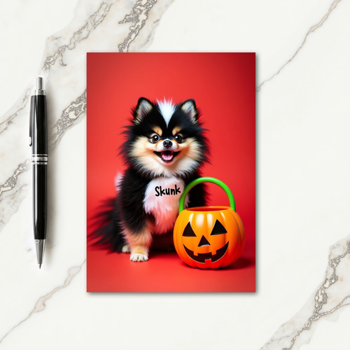 Happy Skunk Halloween Card
