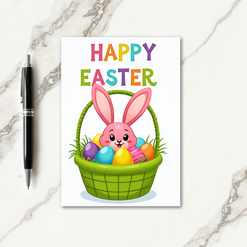 Happy Spring Animal Basket Card