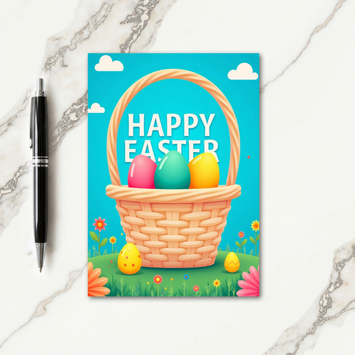 Happy Spring Basket Egg Card