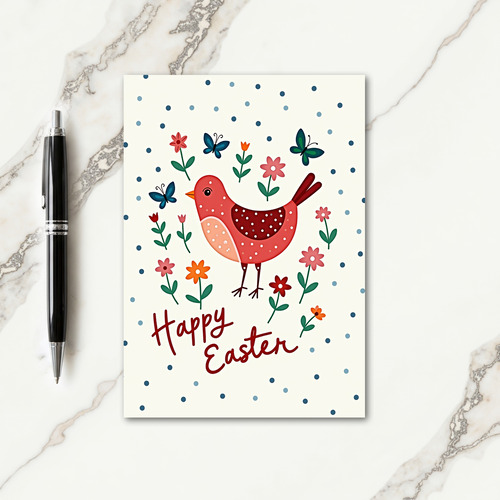 Happy Spring Bird Floral Card