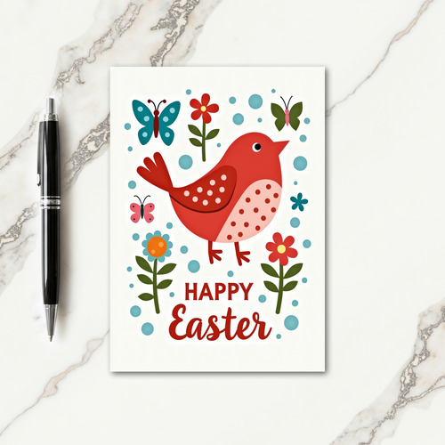 Happy Spring Bird Scene Card