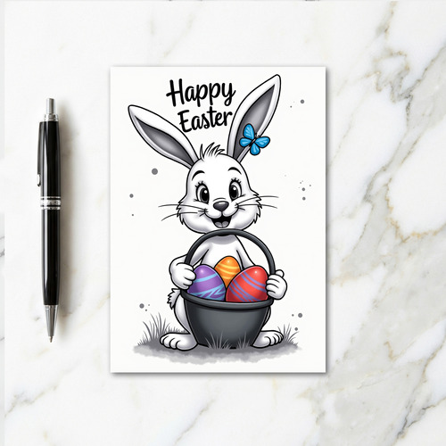 Happy Spring Bunny Egg Card