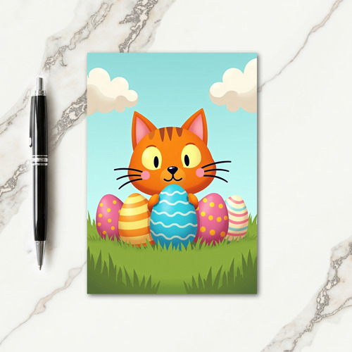 Happy Spring Cat Egg Card