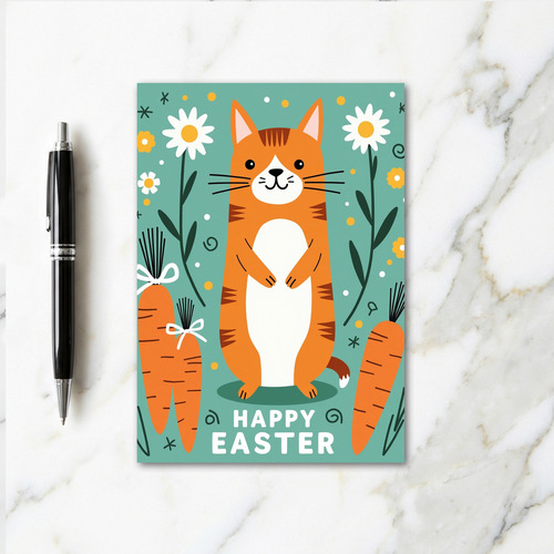 Happy Spring Cat Illustration Card