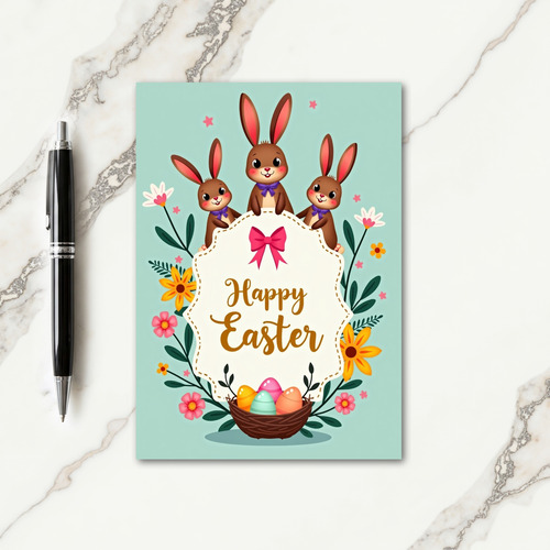 Happy Spring Creatures Easter Card