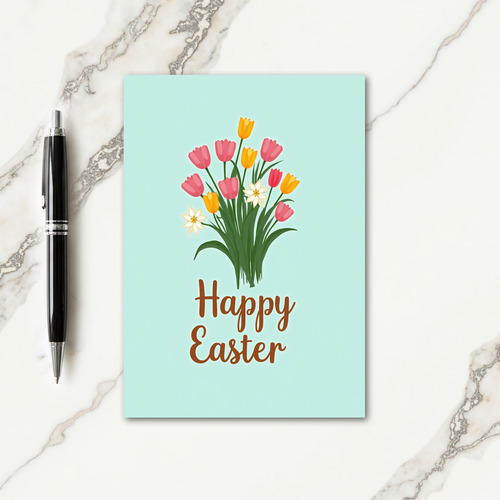 Happy Spring Flowers Easter Card