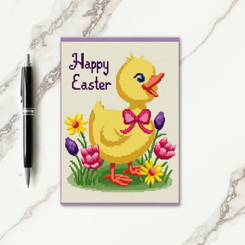Happy Spring Fowl Cross Stitch Card
