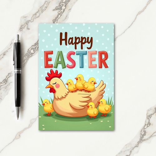 Happy Spring Hen Family Card