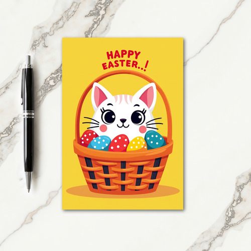 Happy Spring Kitty Face Card