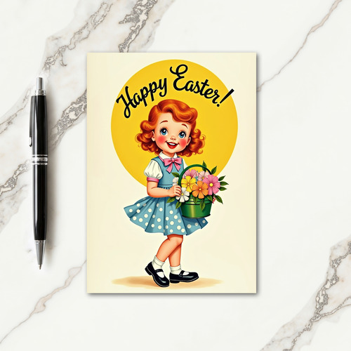 Happy Spring Little Girl Card