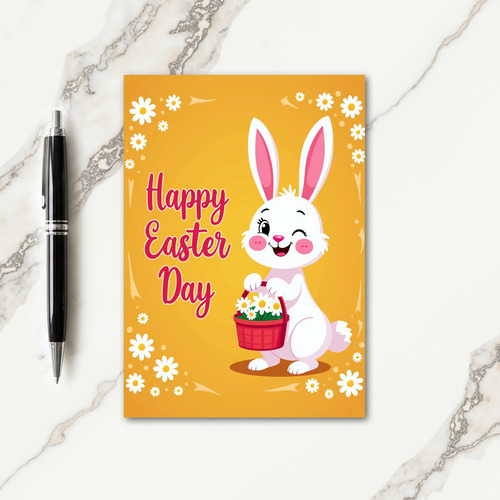 Happy Spring Rabbit Floral Card
