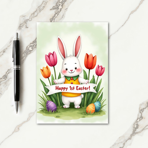 Happy Spring Rabbit Pattern Card