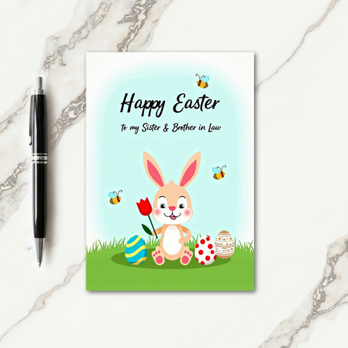 Happy Spring Rabbit Tulip Card
