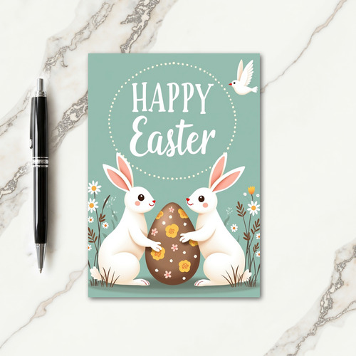 Happy Springtime Rabbits Card