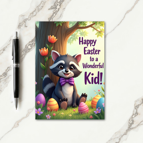 Happy Springtime Raccoon Friend Card