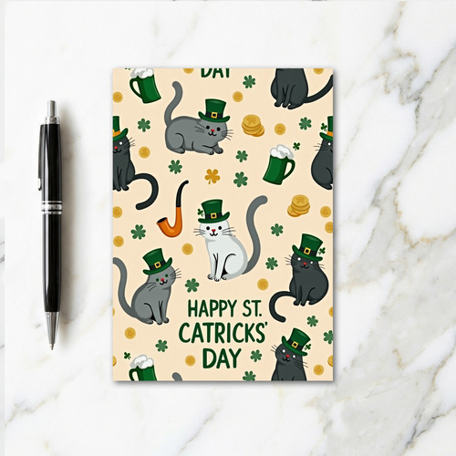 Happy St Catricks Day Cat Card