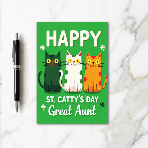 Happy St Cattys Day Aunt Card