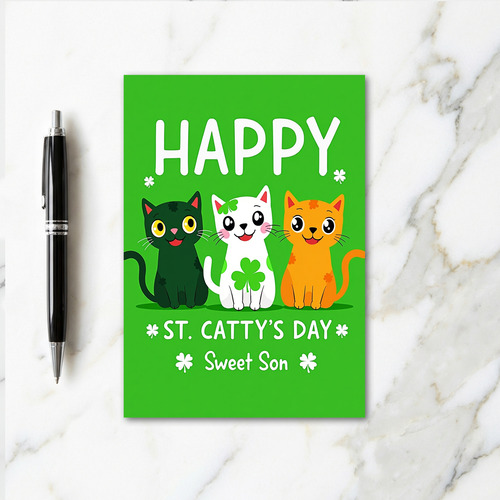 Happy St Cattys Day Cat Card