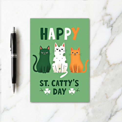 Happy St Cattys Day Cats Card
