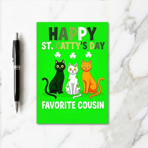 Happy St Cattys Day Cousin Card