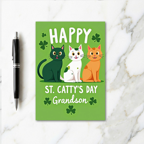 Happy St Cattys Day Grandson Card