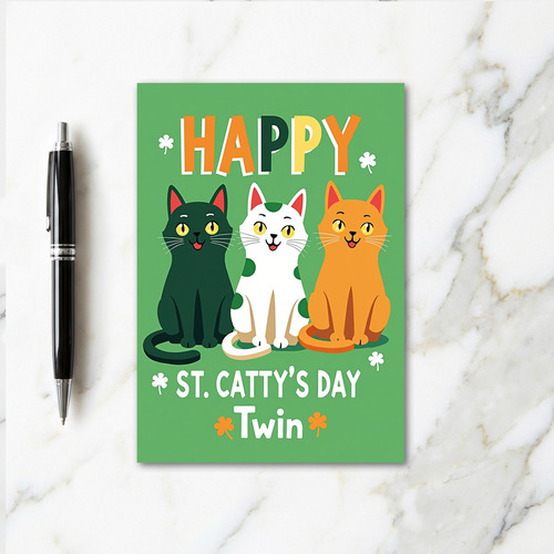 Happy St Cattys Day Twin Card