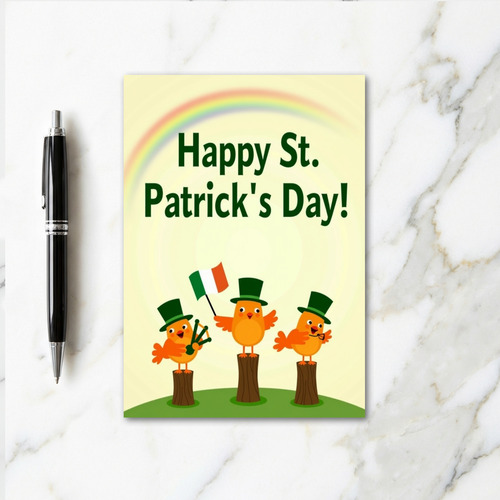 Happy St Patricks Day Birds Card